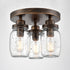3-Light Mason Jar Ceiling Light Farmhouse Ceiling Light Fixture